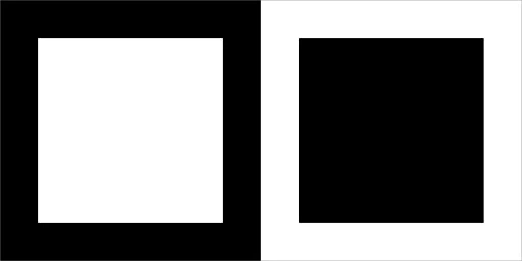 Эффект иррадиации. Белый квадрат на черном фоне. Белый квадрат с черной рамкой. Чёрный квадратг на белом фоне. Черный квадрат рисунок.
