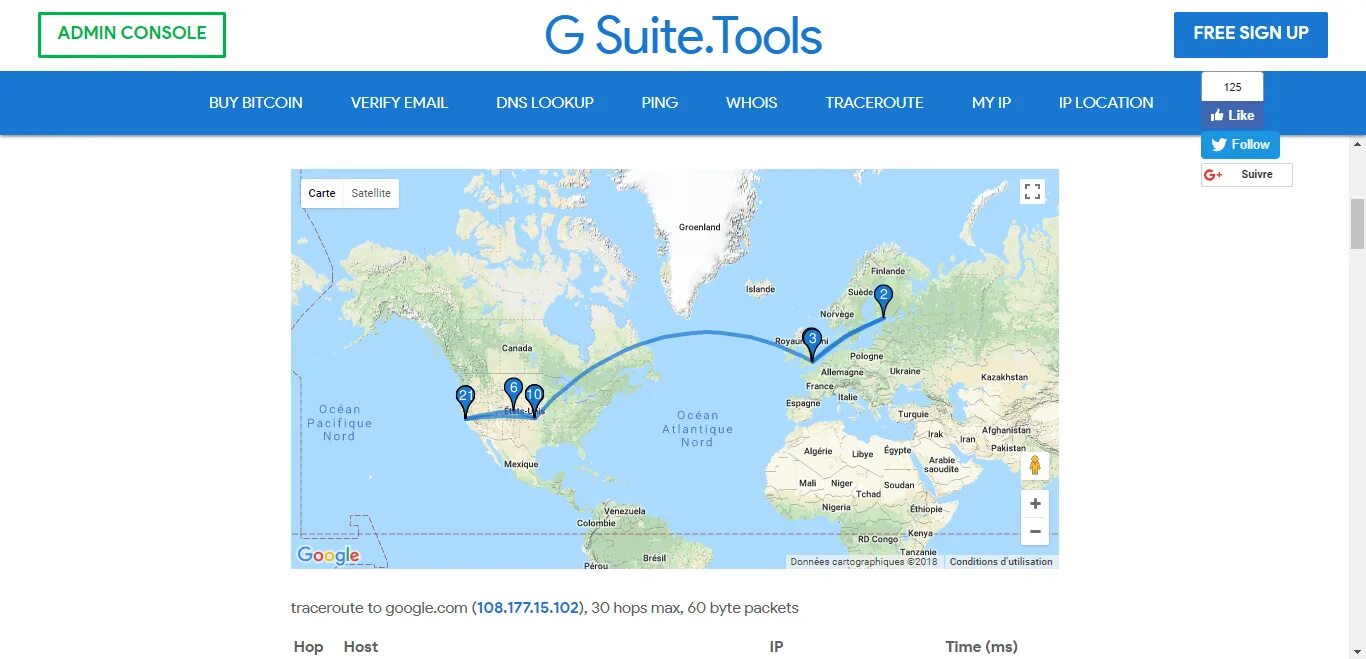 Suite tools. Traceroute. Visual Trace Route 0.8. Карта сетевых маршрутов.