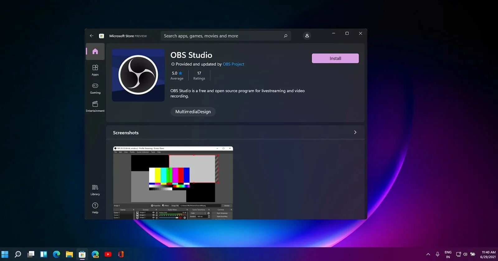 Get obs. Windows 11 Store. Майкрософт стор в виндовс 11. OBS Studio. Windows 10 OBS Studio.