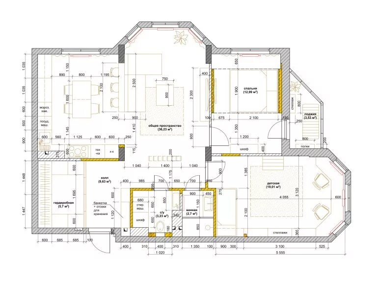 Квартира, 2 комнаты, 55 м² - купить в Краснодаре, цена 3 100 000 руб., продано 2