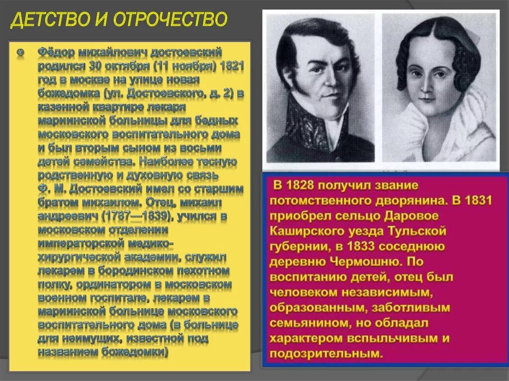 Где родился ф м достоевский. Ф М Достоевский в детстве. Достоевский отрочество. Фёдор Михайлович Достоевский Мариинская больница.