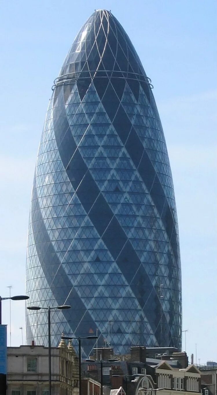 Здания любого стиля. Башня-огурец 30 St Mary Axe.