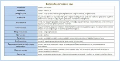Наука морфология объект и предмет изучения таблица