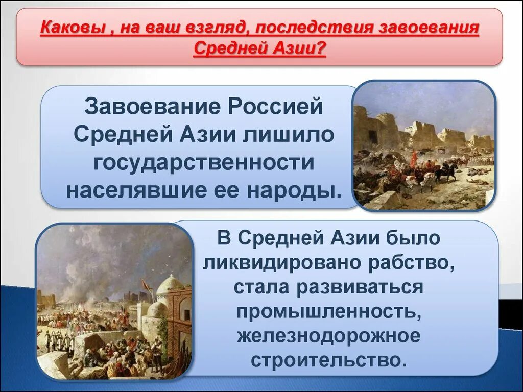 Какие последствия имело это событие. Последствия завоевания средней Азии. Последствия завоевания Россией средней Азии. Завоевание средней Азии при Александре 2. Как Россия установила свою власть в средней Азии?.