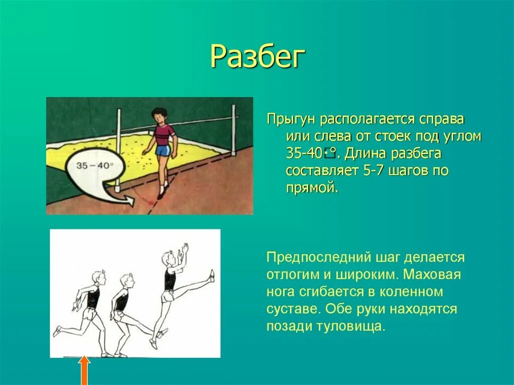 Угол разбега в прыжках в высоту. Прыжок в высоту с прямого разбега. Прыжки в высоту презентация. Разбег прыгуна в высоту.