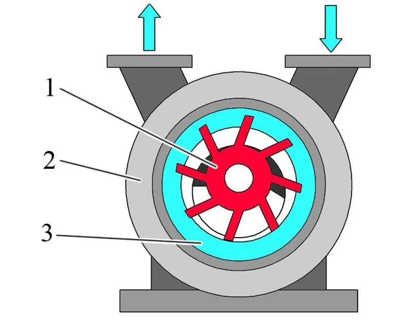 Водокольцевой вакуумный насос ВВН схема. Водокольцевой вакуумный насос схема. Вакуумный насос водокольцевой принцип. Конструкция водокольцевого вакуумного насоса. Кольцевой насос