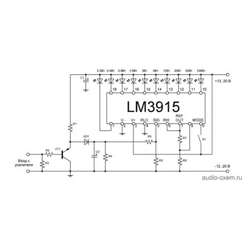 Индикатор уровня звука на lm3915. Индикатор сигнала на lm3915. Индикатор уровня звукового сигнала на lm3915. Индикатор уровня на lm3915 схема.