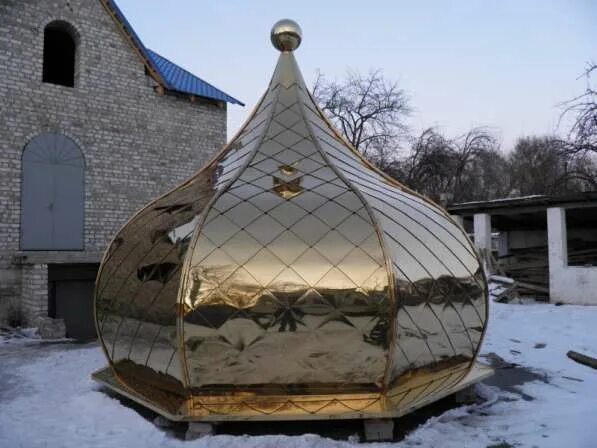 Ребристо кольцевой купол. Конструкция купола из металла. Радиопрозрачный купол. Медная фальцевая кровля церковь. Нитрид титана купола.