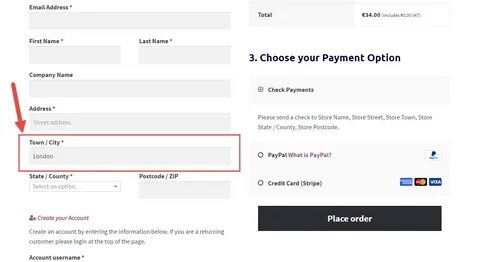 Страница оформления заказа woocommerce
