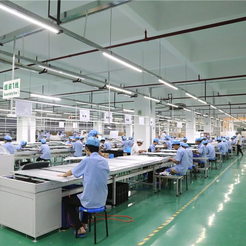 Light manufacturing. Освещение производственного цеха. Lamp production. Factory workshop. Стекон.