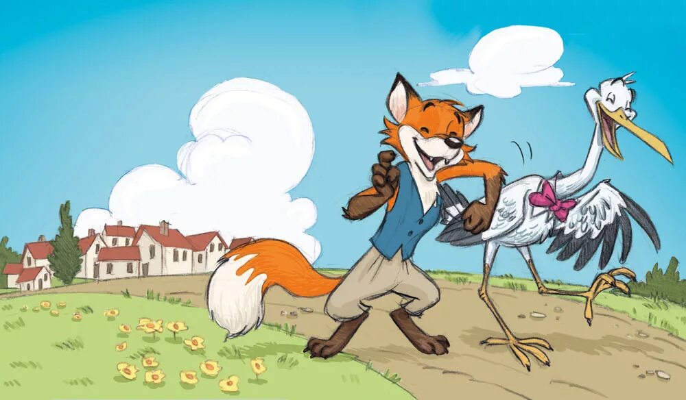 Fox cock. The Fox and the Stork. The Fox and the Crane. Franklin Fox the Fox. Fox and the Stork Fable.