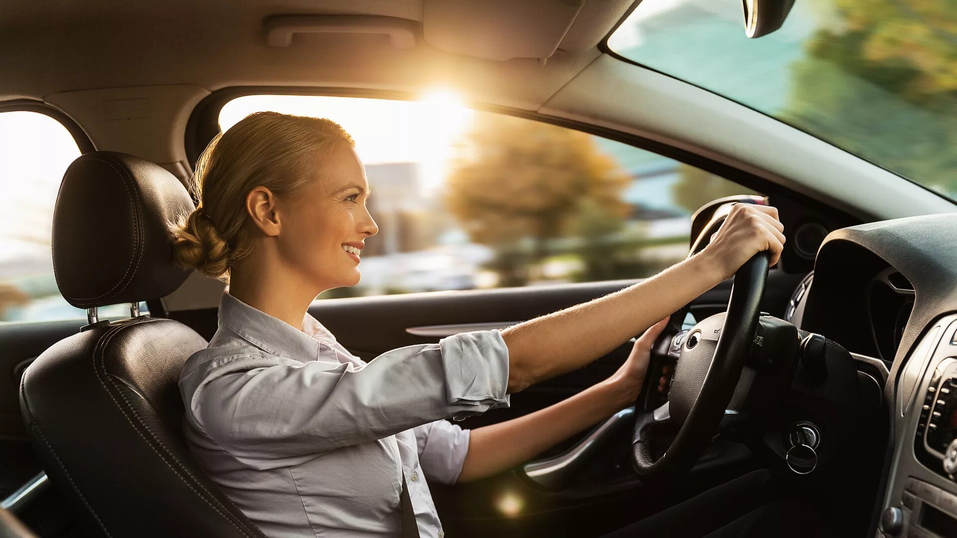 She to work by car