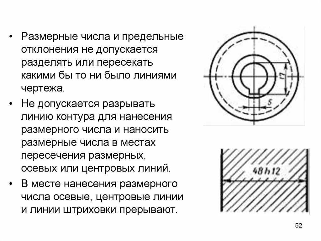 Линии пересечения на чертеже. Пересечение размерных линий. Размерные линии и размерные числа. Пересечение размерных линий на чертеже. На пересечении каких линий должен