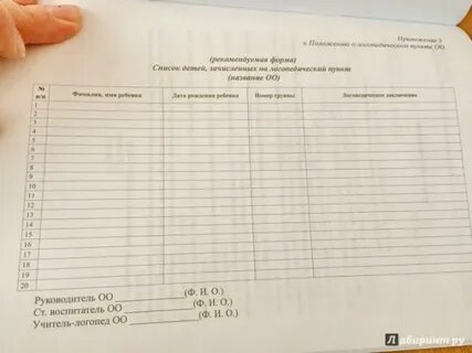 Журнал дефектолога
