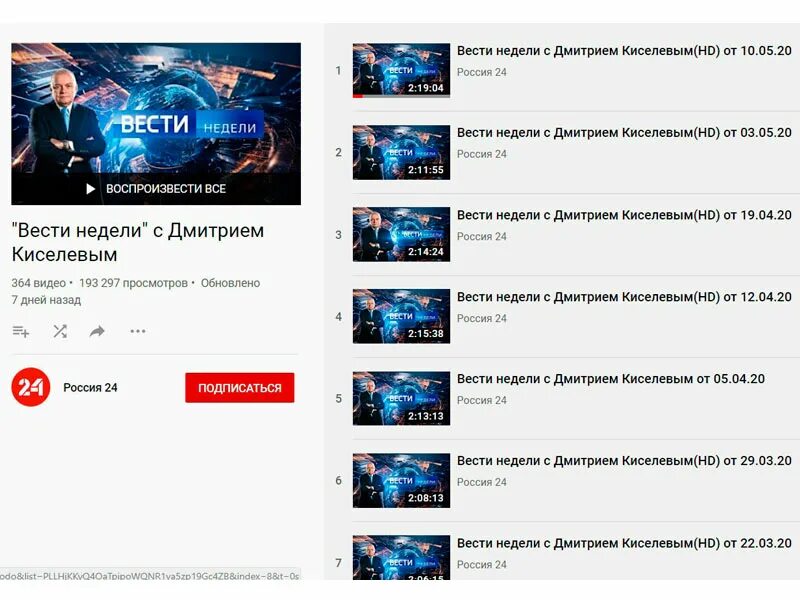 Какую программу на телевидении ведет