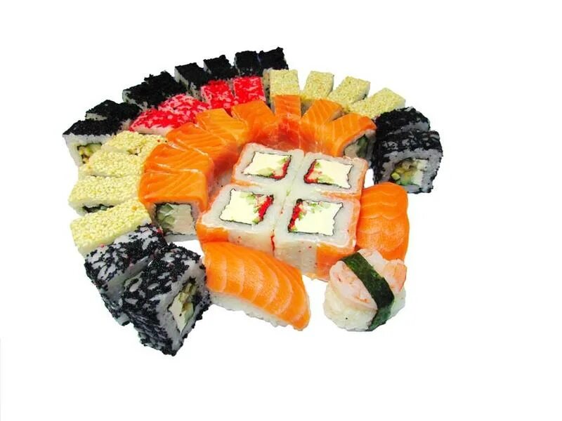 Суши в дом воронеж. Роллы ассорти по одной. Роллы калифорния сакура. Сет роллов. Икра масаго.