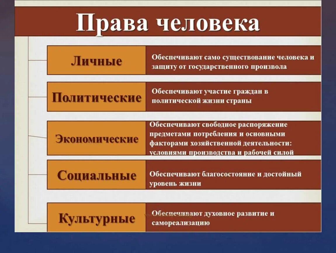 Приобретение прав и обязанностей под именем лица. Виды прав. Виды прав и свобод человека.