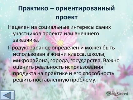 Практика ориентированный проект это