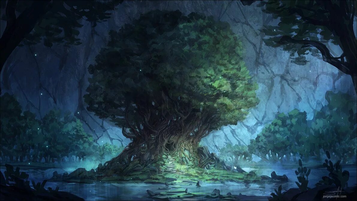 ArtStation Soul forest, silentfield Forest, Scenery, Fantasy art landscapes