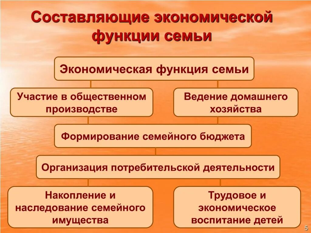 К экономической функции семьи относится