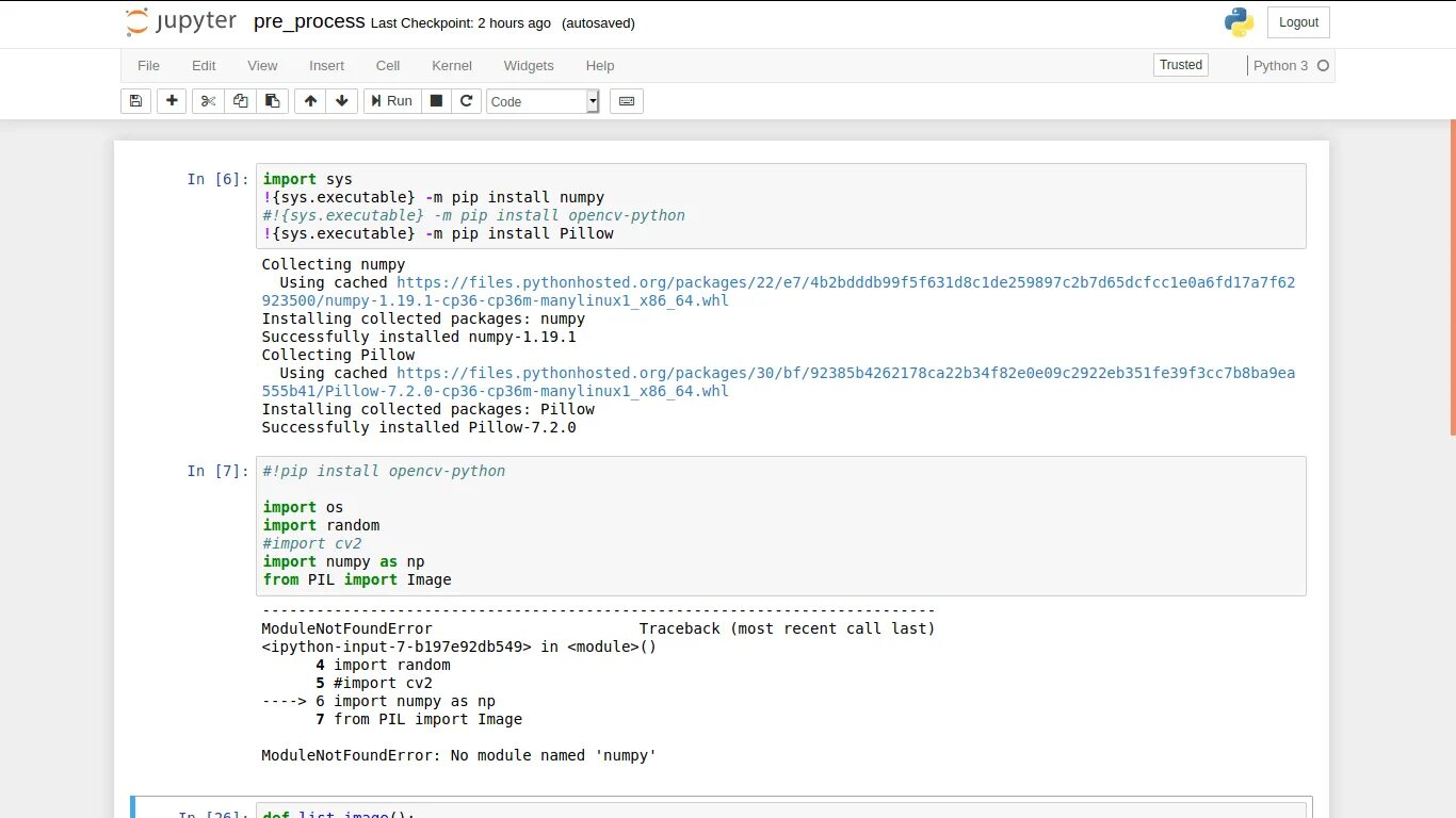 Modulenotfounderror no module named traceback