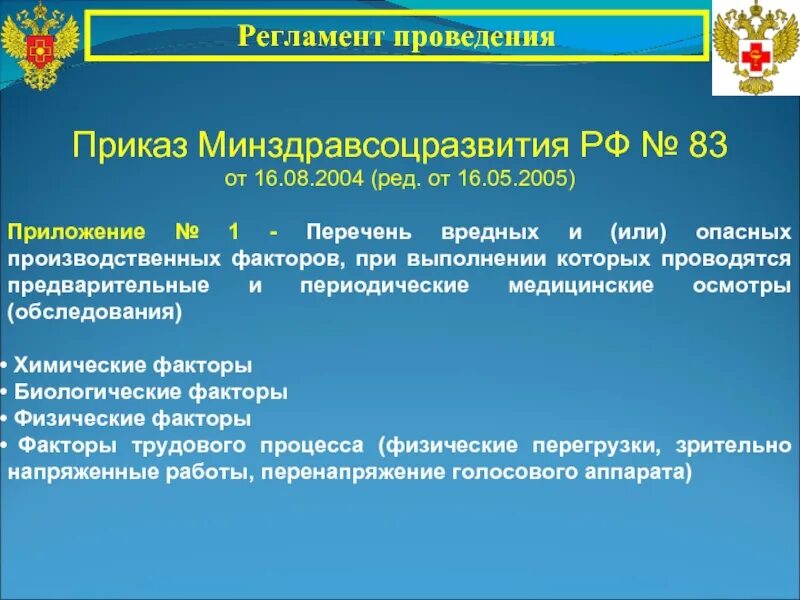 Приказ Минздравсоцразвития РФ. 83 Приказ Минздрава. Медицинский регламент. Приказ 83 н.