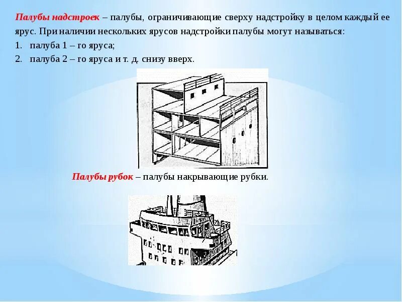 Нижний ярус платформы называется. Палубная надстройка. надстройка судна. ярус надстройки судна. палубы надстройки.