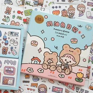 Specification: Name: Cream Rabbit Sticker Set Material: PET Size: Box: 18.5...