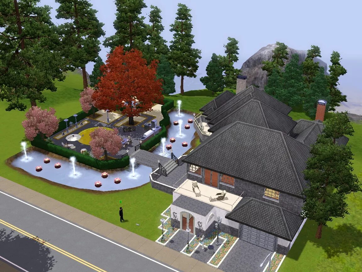 Как добавить дом в симс. Sims 3 задний двор. дворик в симс 3. симс 3 внутренний двор. симс 3 дача.