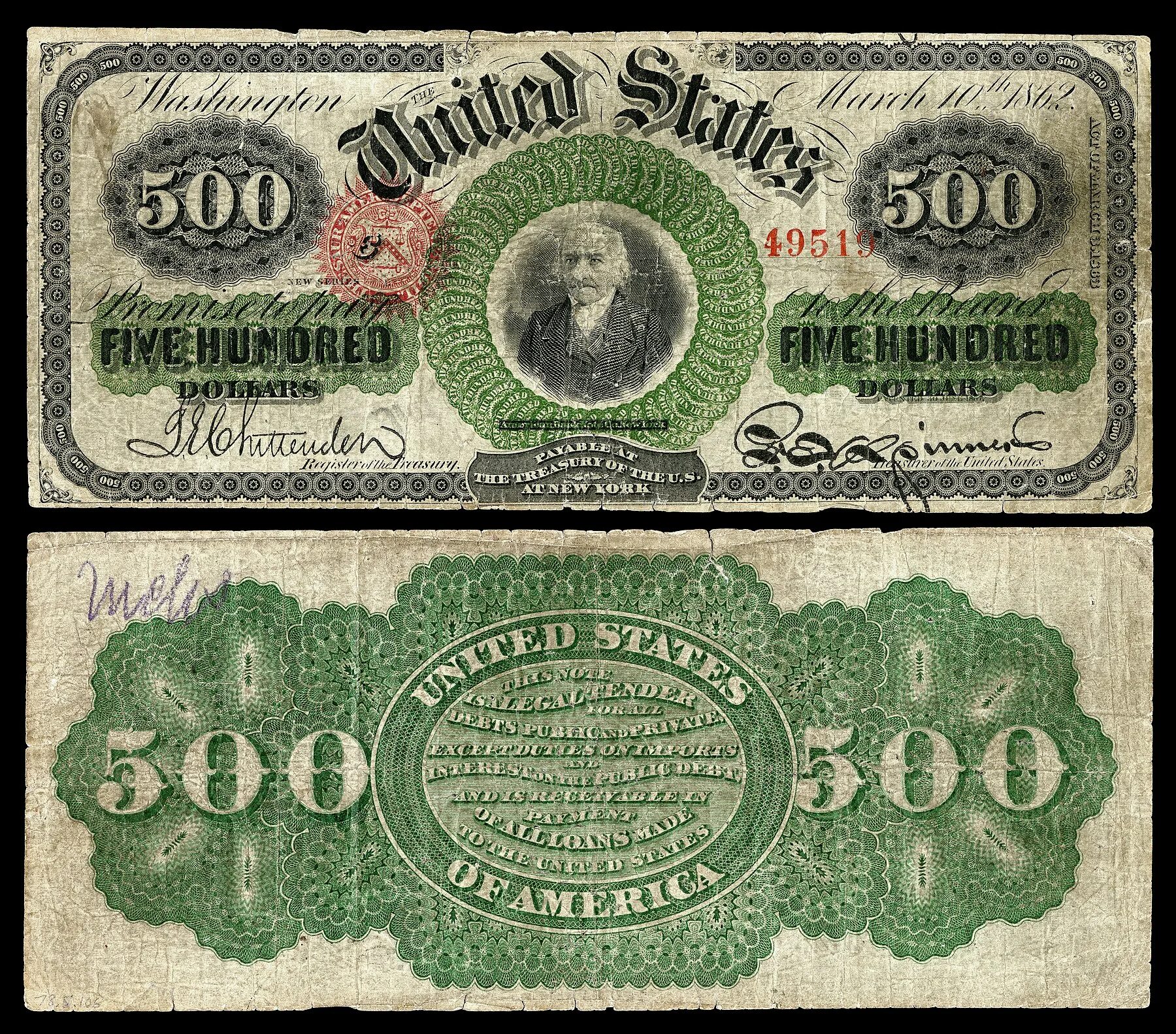 500 Долларов США 1862. Купюра 500 долларов США. Старые американские деньги. 500 Долларов старинная.