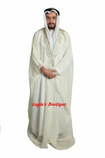 Арабский плащ из белой шерстяной