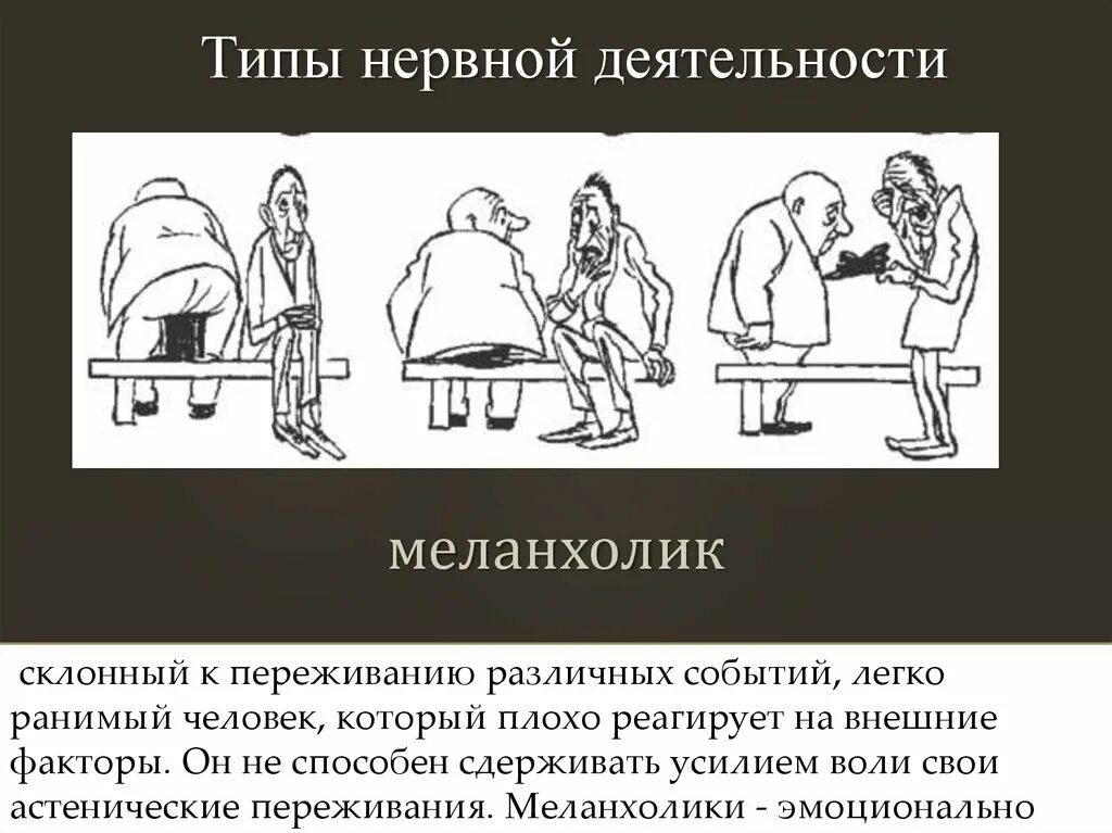 Признаки специфической нервной деятельности. Типы высшей нервной деятельности меланхолик. Типы высшей нервной деятельности. Типы ВНД человека. NBGS dscitq ythdyjq ltzntkmyjcnb e xtkjdtrf.