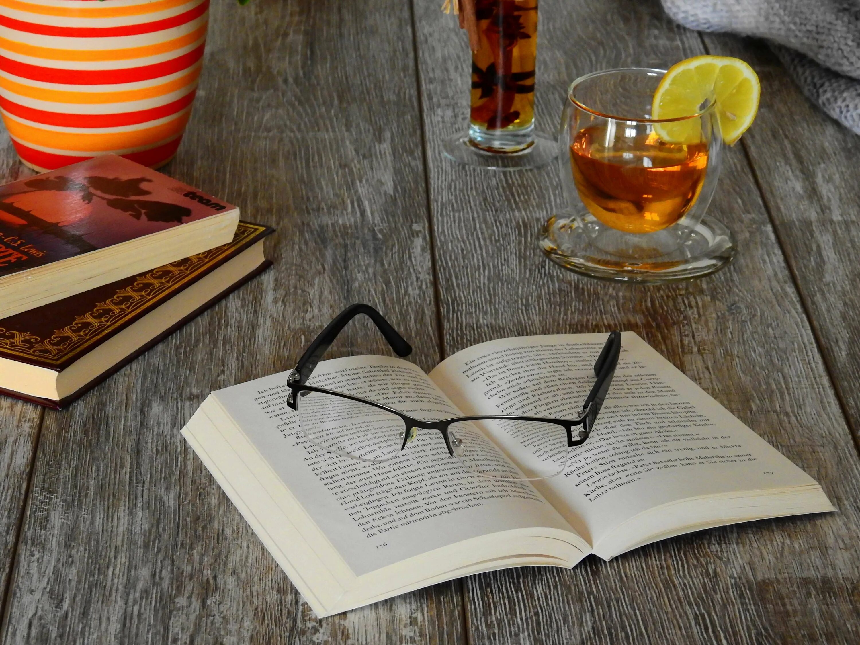 There some books on the table