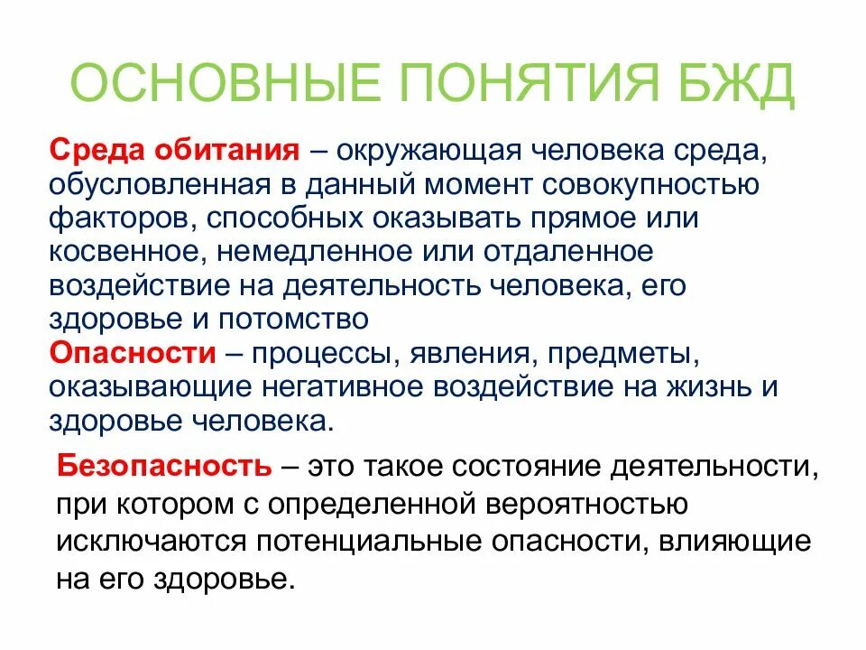 Безопасность окружения. Понятие среды обитания БЖД. Среда обитания БЖД определение. Общие понятия о БЖД. Человек-среда обитания БЖД.