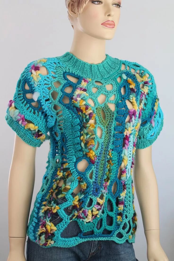 Вязание крючком техника фриформ. Техника фриформ. Оригинальные вязаные вещи.