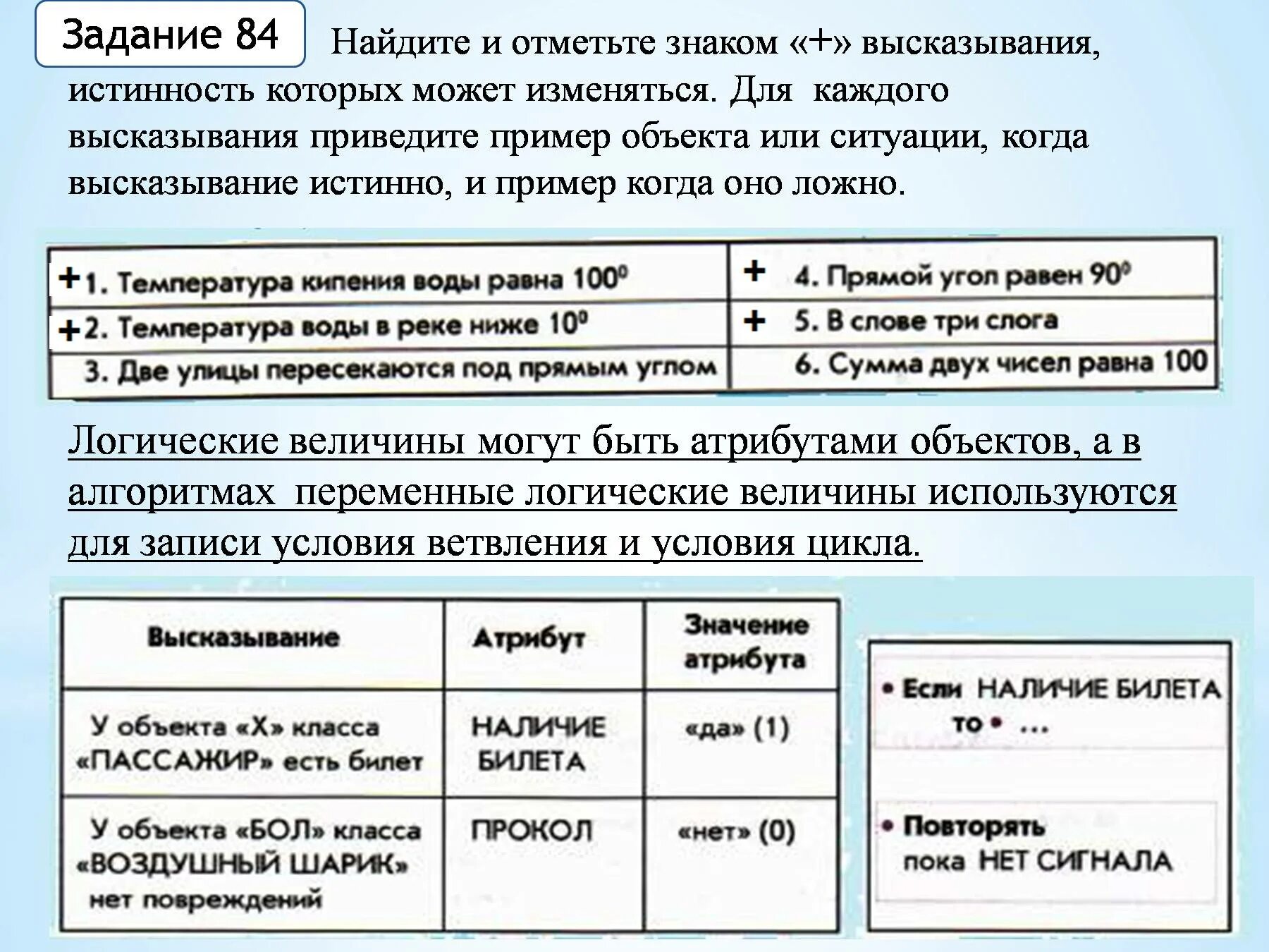 5 примеров истинных высказываний