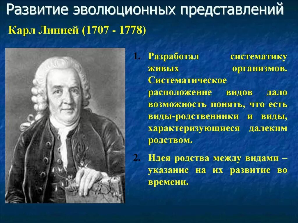 Развитие эволюционных представлений. Возникновение эволюционных представлений. Развитие эволюционных представлений линей. Эволюция идеи развития