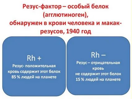 Резус фактор виды