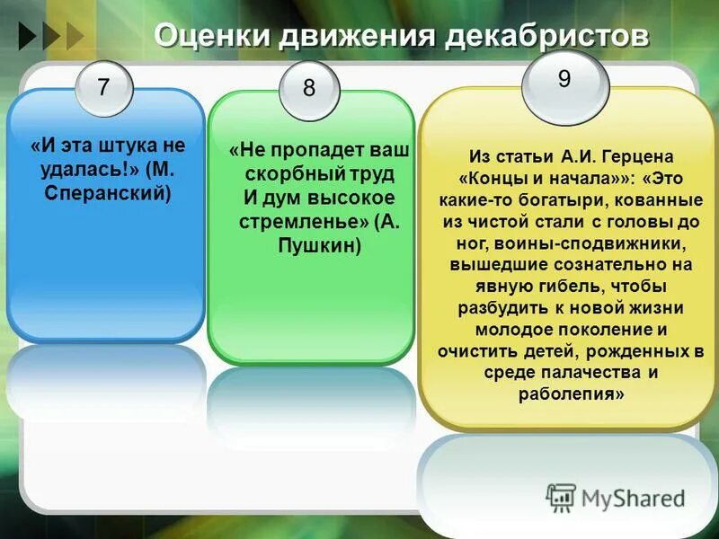 оценка движения декабристов