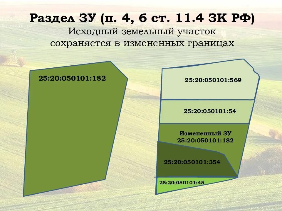 Образование земельных участков. Способы образования земельных участков. Раздел земельного участка в измененных границах. Этапы образования земельных участков.