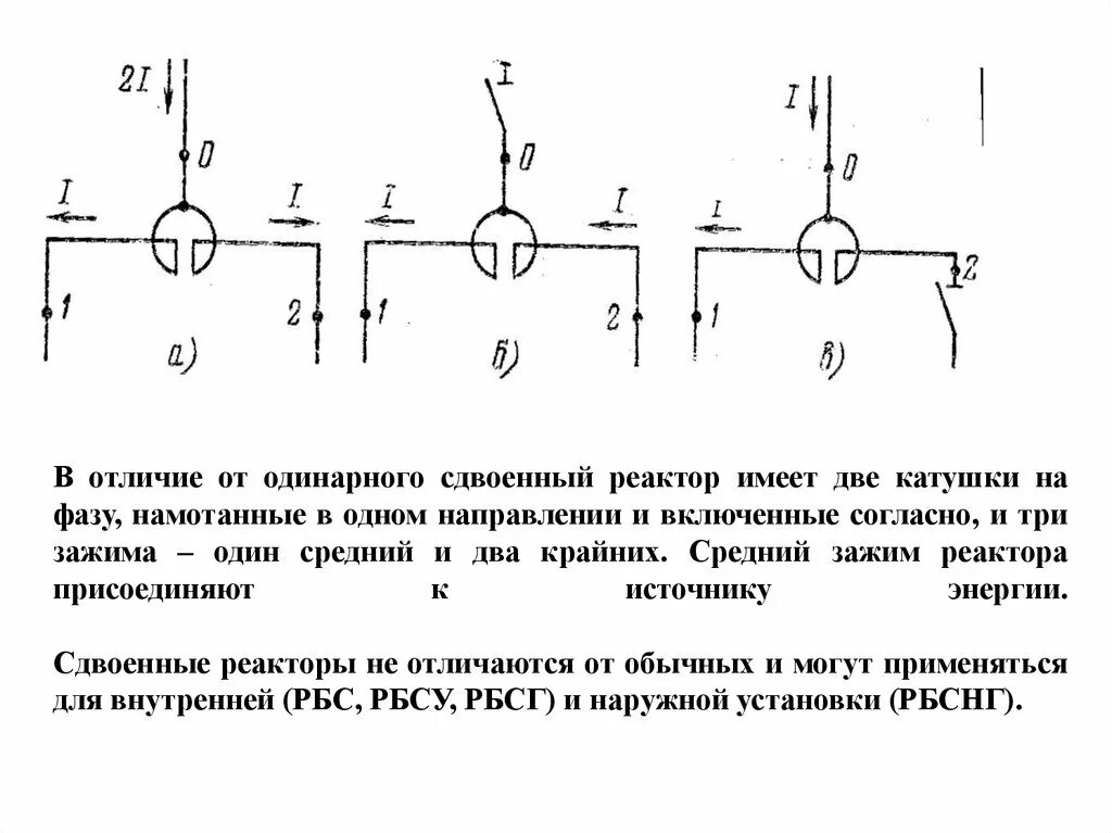 Токоограничивающие реакторы. Разновидности. Схемы включения.