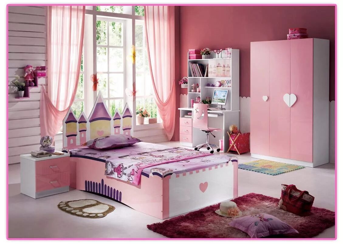 Красивая комната для девочки. Розовая детская комната. Детская мебель для девочки. Розовая мебель для девочки в спальню. Красивая розовая комната.