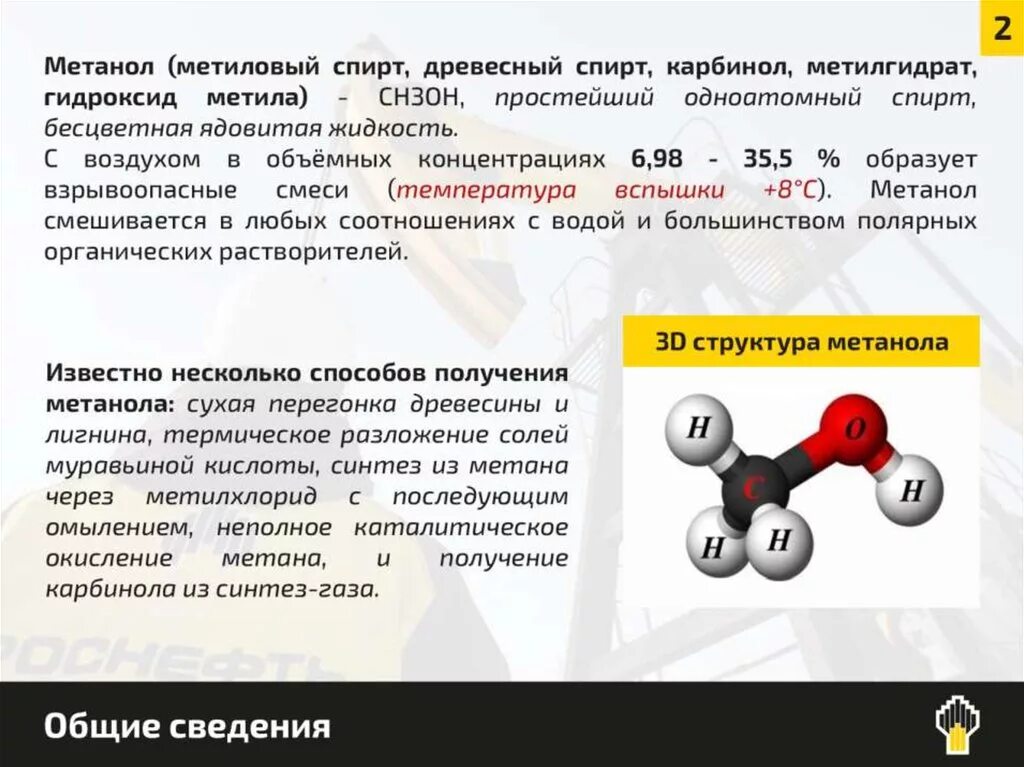 Метанол это газ