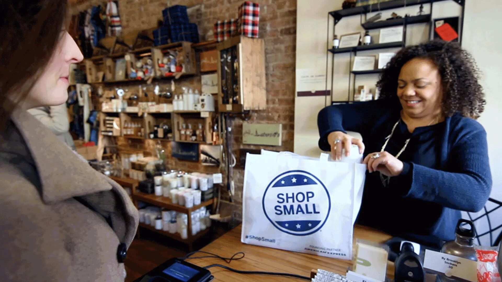 Small Business Saturday. Little Business. American Express open - "small Business Official Day». Little Business owner.