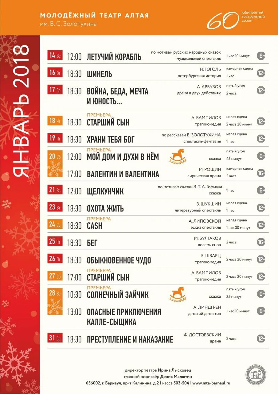Барнаул афиша февраль. Афиша октябрь 2022. Репертуар молодежных театров. Афиша театра щелкунчик. Г.