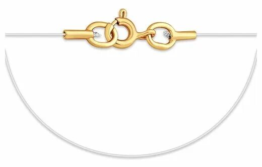 колье невидимка на леске золото 585. цепочка эстет 01c7200825_65. бегунок на леску с черным фианитом. леска с золотым замком. леска с фианитом на шею 585.