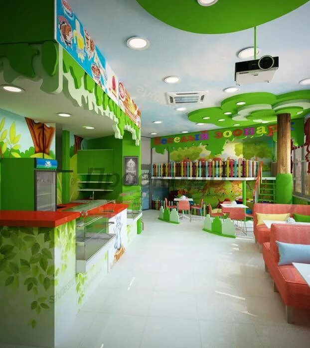 интерьер детского кафе. детское кафе. детское развлекательное кафе. зал детского кафе. развлекательный центр кафе.