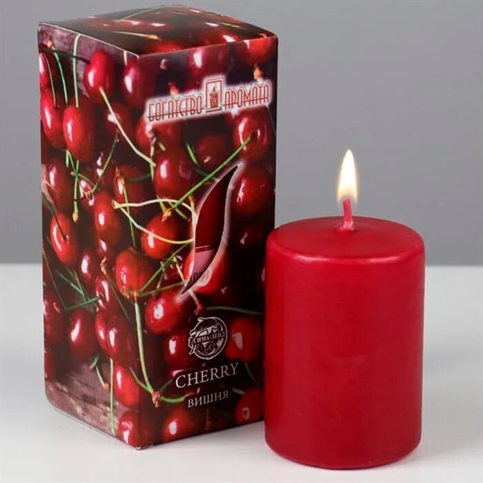 Арома свечи. Вишневые свечи. Свеча в банке ароматическая РСМ 5*6,5см вишня 3312007. Cherry candle
