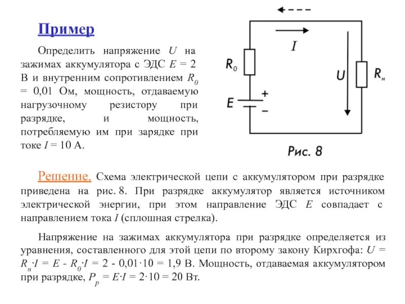 Внутреннее сопротивление на схеме