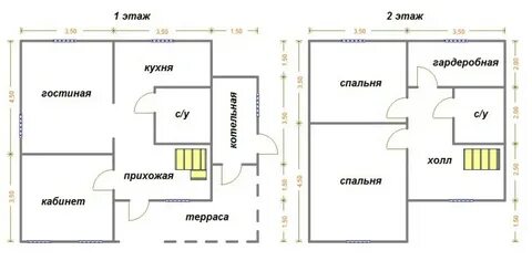 Чертеж дома 8 8
